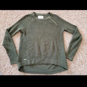 Vtg 2012 Abercrombie & Fitch Womens Olive Green Zip Neck Sweater! Size Small Y2k